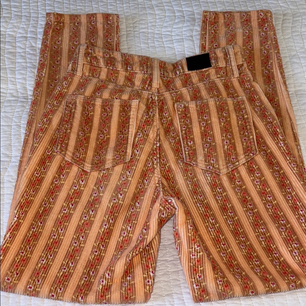 BDG Urban Outfitters Mom High Rise Corduroy Striped Floral Pants - Picture 6 of 9
